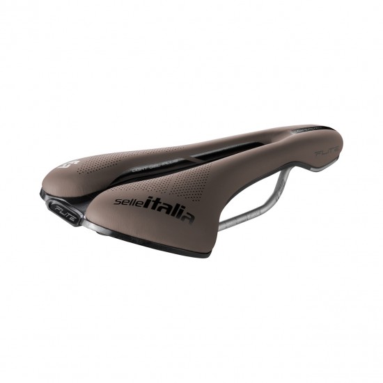 Selle Italia saddle FLITE BOOST GRAVEL Ti316 SUPERFLOW S3 135 mm size, Ti316 rails, BROWN
