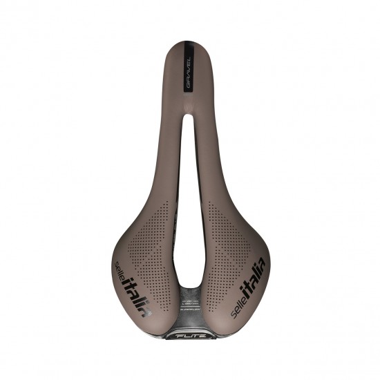 Selle Italia saddle FLITE BOOST GRAVEL Ti316 SUPERFLOW S3 135 mm size, Ti316 rails, BROWN