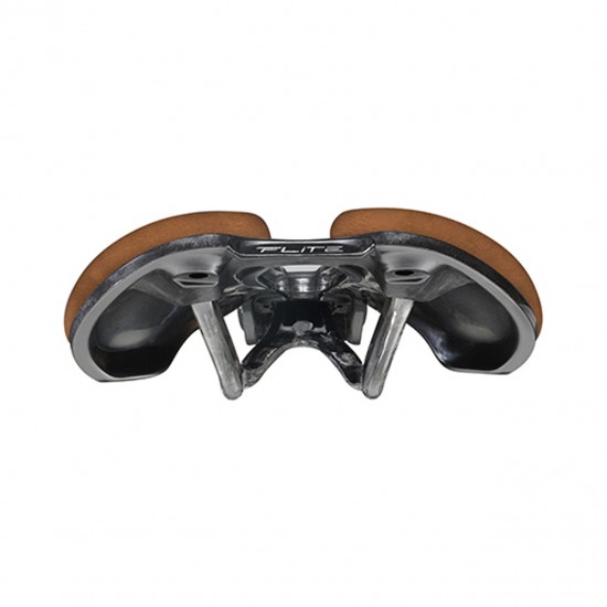 Selle Italia nyereg FLITE BOOST KIT CARBONIO SUPERFLOW NUBUK barna hasított bőr L3 145 mm méret, karbon pálcás