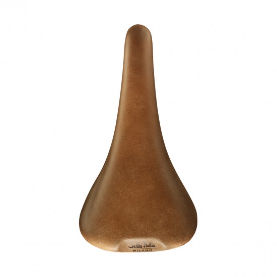 Selle Italia nyereg FLITE Racer klasszikus olasz barna bőr L1 146 x 280 mm méret, Ti316 pálcás
