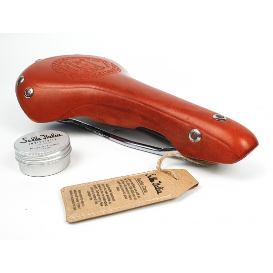 Selle Italia nyereg Mitica L1 160 x 282 mm bőr klasszikus méz barna, Brooks forma