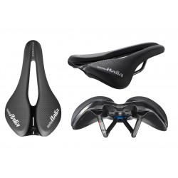 Selle Italia nyereg NOVUS BOOST EVO ENDURANCE TM SUPERFLOW L3 145 x245 mm méret, TM mangán ötvözet pálca