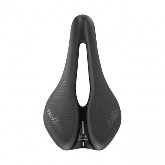 Selle Italia nyereg NOVUS BOOST EVO GRAVEL TM SUPERFLOW L3 145 mm méret, TM mangán ötvözet pálca, FEKETE