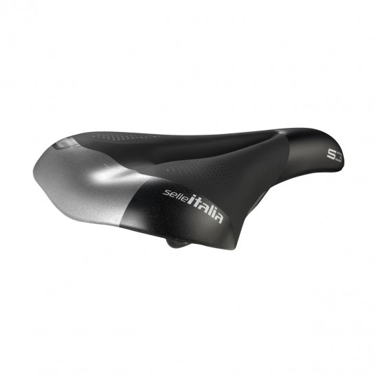 Selle Italia nyereg S 3 Flow L2 185 x 280 mm méret, FEC szén-acél ötvözet pálca, városi trekking túra e-bike