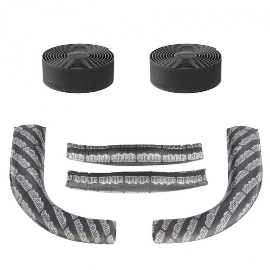 SELLE ITALIA kormánybetekerő szalag alá szivacs rezgéscsillapító hab alátét ütéscsillapító és FEKETE bandázs kit