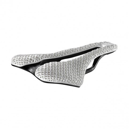 Selle Italia nyereg SLR BOOST SUPERFLOW KIT CARBONIO 3D L3 méret, FEHÉR, karbon pálcás, 3D nyomtatott felső rész