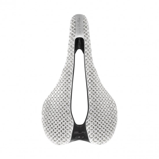 Selle Italia nyereg SLR BOOST SUPERFLOW KIT CARBONIO 3D L3 méret, FEHÉR, karbon pálcás, 3D nyomtatott felső rész