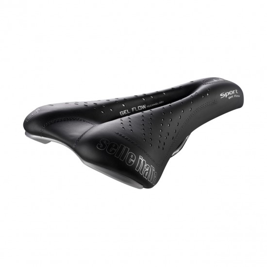Selle Italia nyereg SPORT GEL FLOW S2 140 x 270 mm méret, szénacél ötvözet pálca, országúti túra