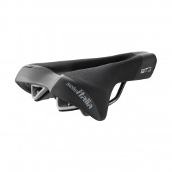 Selle Italia saddle ST 3 Superflow S3 160 x 270 mm size, FEC carbon steel rails, commuting urban e-bike trekking