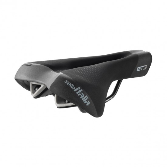 Selle Italia nyereg ST 3 Superflow S3 160 x 270 mm méret FEC szén-acél ötvözet pálca, városi trekking e-bike