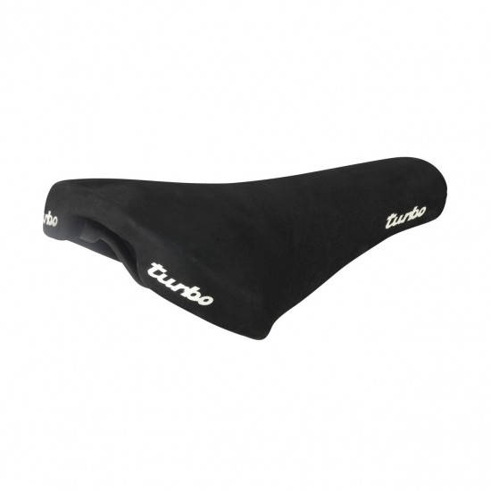 Selle Italia saddle TURBO 1980 classic black full-grain leather L1 146 mm size, FEC carbon steel alloy rails