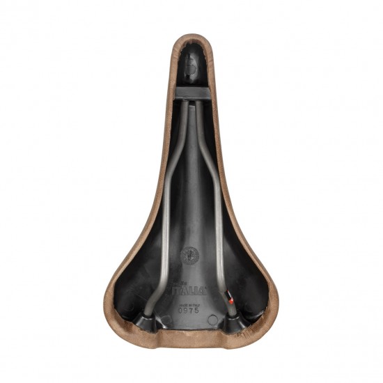 Selle Italia nyereg TURBO BULLITT klasszikus barna bőr L1 146 x 275 mm méret, FEC szénacél pálcás