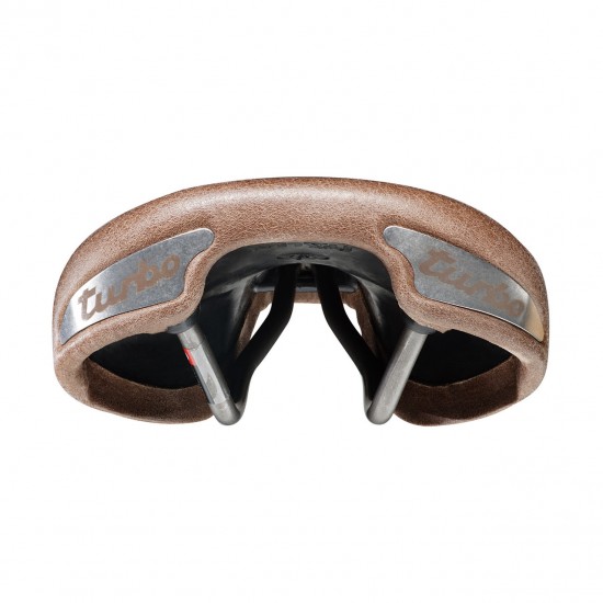 Selle Italia nyereg TURBO BULLITT klasszikus barna bőr L1 146 x 275 mm méret, FEC szénacél pálcás