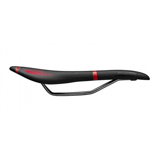 Selle San Marco nyereg Aspide Racing Open-fit kivágott XSilite Ti Narrow keskeny 132 x 277 mm S2 Xsilite pálcás fekete-piros