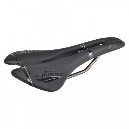 Selle San Marco nyereg Aspide Racing Open-fit kivágott XSilite Ti Wide széles 142 x 277 mm S2 Xsilite pálcás fekete