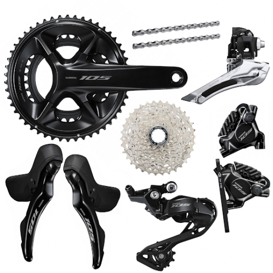 Shimano 105 R7100 Disc mechanikus országúti kerékpár alkatrész szett
