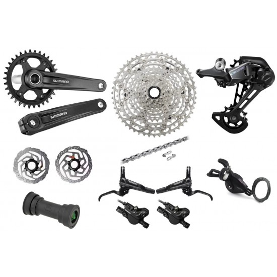 Shimano groupset mtb mountain bike Deore mix 12 s speed with Shimano BL-MT501 hydraulic disc brakes