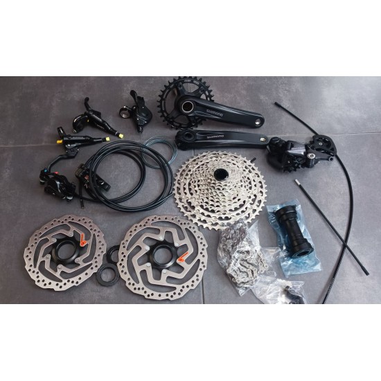 Shimano groupset mtb mountain bike Deore mix 12 s speed with Shimano BL-MT501 hydraulic disc brakes