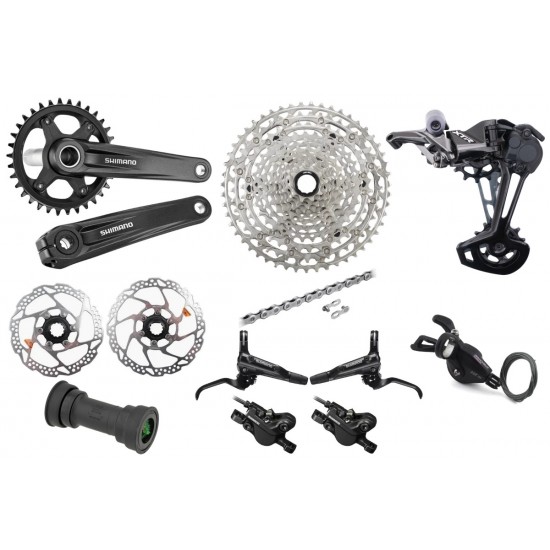 Shimano groupset mtb mountain bike XTR / Deore 12 s speed with Shimano BL-MT501 hydraulic disc brakes