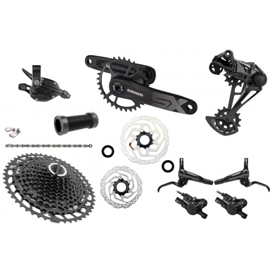 SRAM groupset mtb mountain bike e-bike SX Eagle 12 s speed with Shimano BL-MT501 hydraulic disc brakes