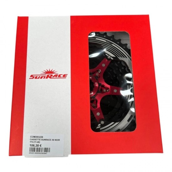 Sunrace cassette MX8 11 speed 11-46T black red CSMX8.EAZR.OS1.BX