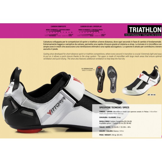 VITTORIA THL Triathlon triatlon kerékpáros cipő, tépőzáras